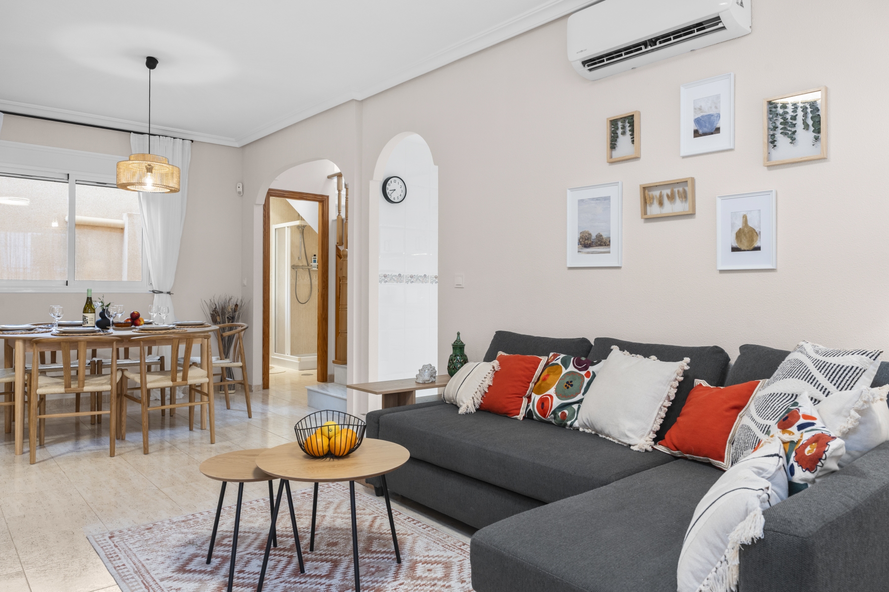 Living room and dining area